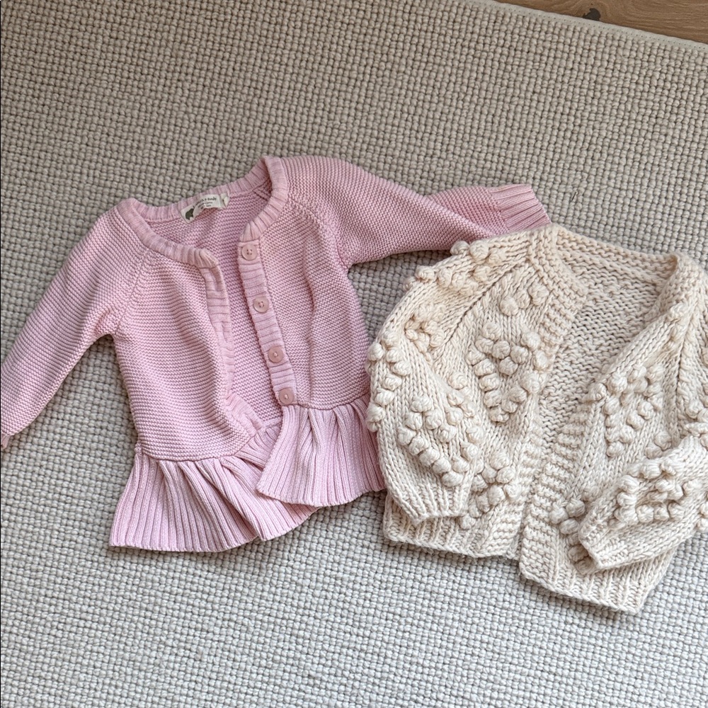 Pink and Cream Kids Sweater Set